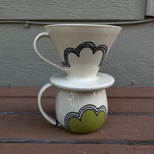 Handmade Coffee Pour-over Set! "Green Cloud" - Like New